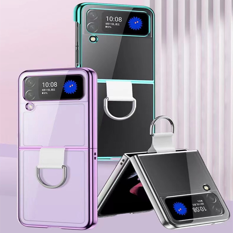 Samsung zflip4 faltbare Handyhülle, Metallring Schnalle Handyhülle, eine Smart Handy Schutzhülle, die gefaltet werden kann